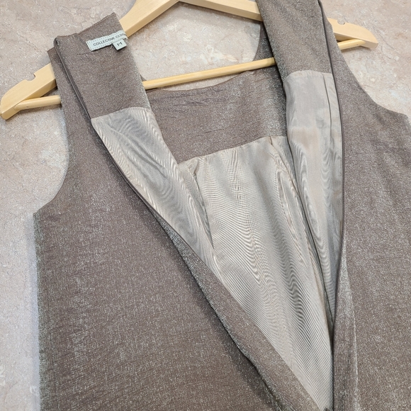 Metallic Gold Sleeveless Dress. Collective Clothing. Size M. - Picture 4 of 6